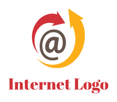 create a internet logo maker arrows with at sign
