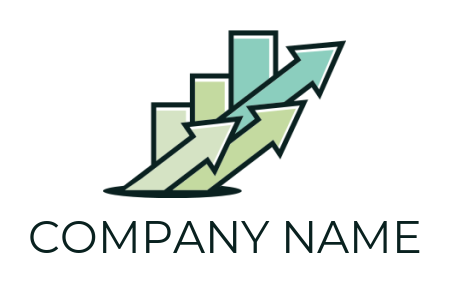 make a marketing logo arrows with marketing bars