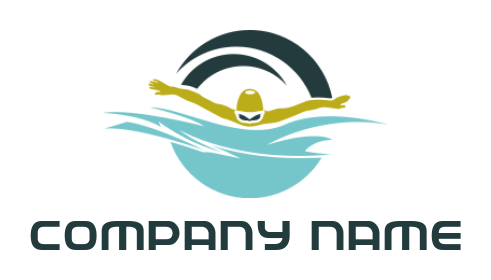 sports logo athlete with goggles swimming