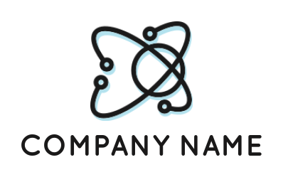 create a research logo atomic field with atom - logodesign.net