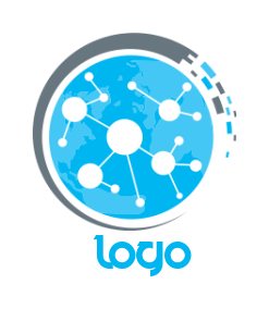 internet logo icon atoms connecting in a circle