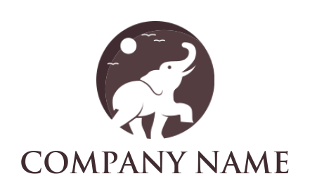 logo design of baby elephant inside circle