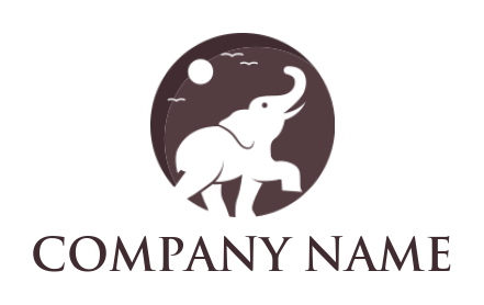 animal logo baby elephant in circle