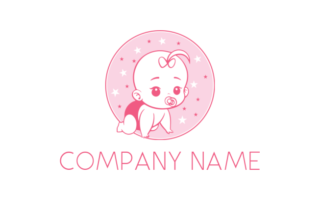 baby logo template inside the circle 
