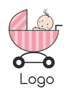 Baby Inside The Stroller Logo Template By Logodesign Net