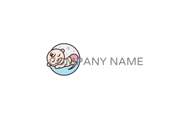 Baby Sleeping On Moon With Caring Hands Logo Template By Logodesign Net Baby Sleeping On Moon With Caring Hands Logo Template By Logodesign Net