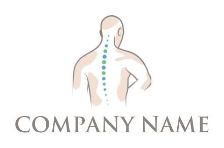 Chiropractic logo back bone dots incorporated with human body