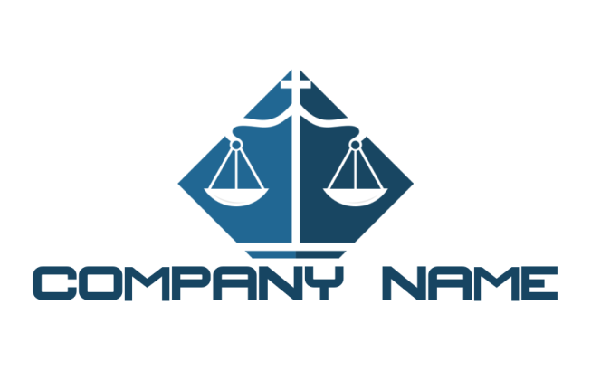 law firm logo balance inside the rhombus shape