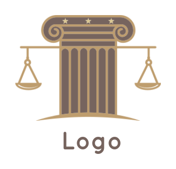 law firm logo balance with a column with stars