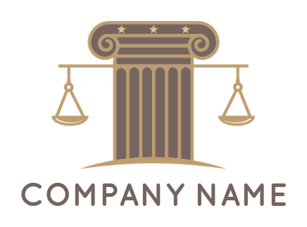 law firm logo balance with a column with stars
