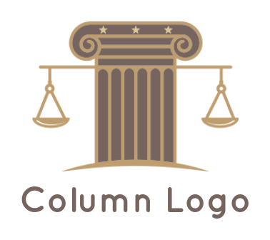 law firm logo balance with a column with stars