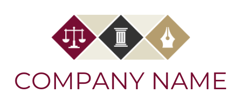 law firm logo scale column pen nib in squares