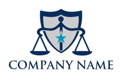 law firm logo image balance scale inside shield - logodesign.net