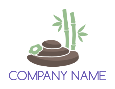 design a spa logo bamboo sticks and massage stones 