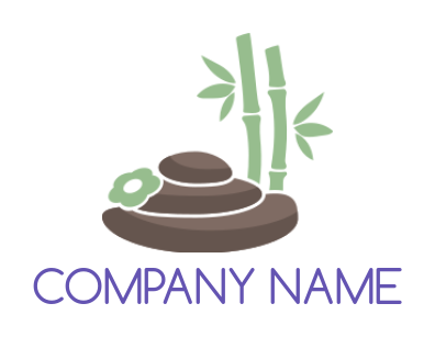 design a spa logo bamboo sticks and massage stones 