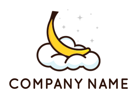 food logo banana in cloud with stars