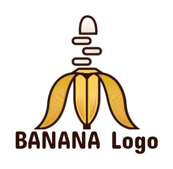 food logo image banana slices with peels