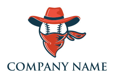sports logo icon bandit baseball with hat and mask - logodesign.net