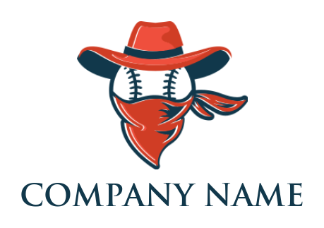 sports logo icon bandit baseball with hat and mask - logodesign.net