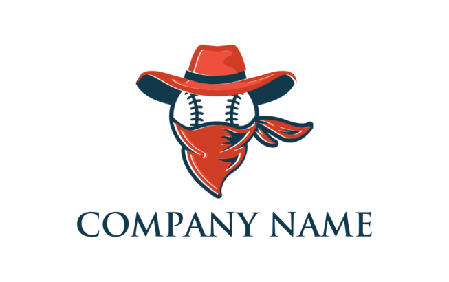 bandit baseball with hat and mask logo generator