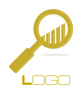investment logo bar graph in magnifying glass