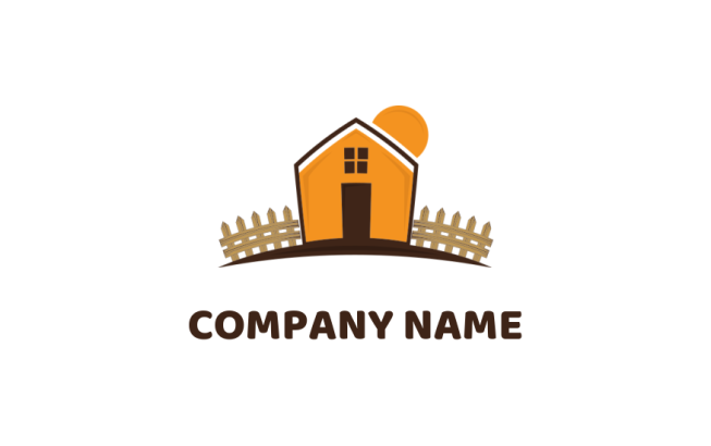 Edit a logo of barn house and picket fence 