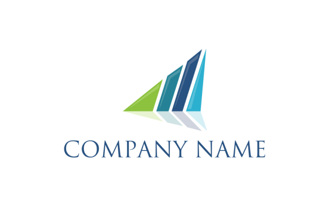 investment logo icon bars forming pyramid pointing upward 