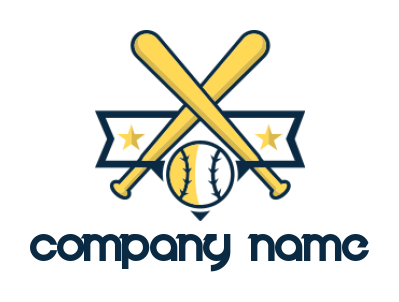 sports logo maker baseball and ribbon - logodesign.net