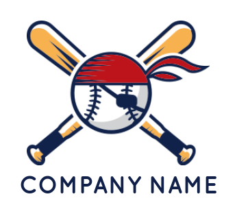 design a sports logo baseball bat with pirate band - logodesign.net