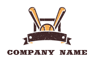 generate a sports logo baseball with ribbon - logodesign.net