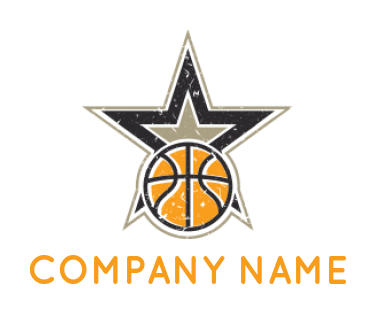 sports logo icon basketball and stars - logodesign.net