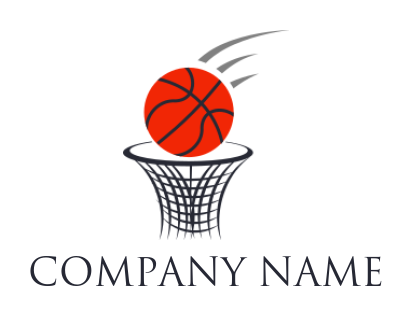 make a sports logo basketball flying into hoop - logodesign.net