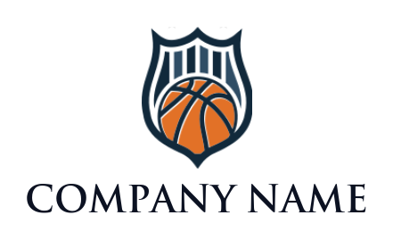 sports logo icon basketball with shield - logodesign.net