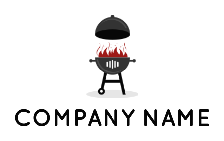 Make a logo of bbq grill with fire 