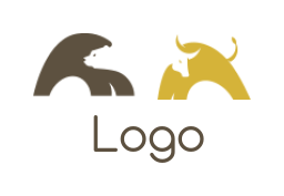 animal logo symbol bear and bull - logodesign.net