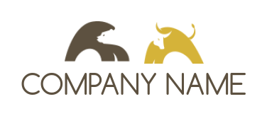 animal logo symbol bear and bull - logodesign.net
