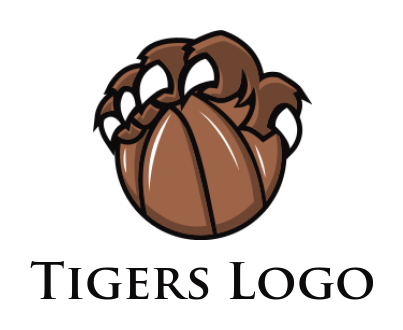 sports logo icon bear paw holding basketball - logodesign.net