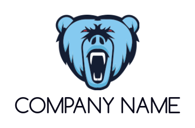 animal pet bear roaring inside abstract shape