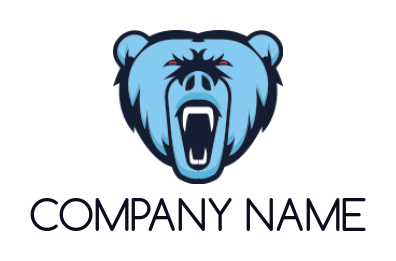 animal pet bear roaring inside abstract shape