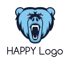 animal pet icon bear Roaring in abstract shape - logodesign.net
