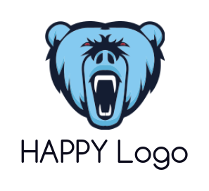 animal pet icon bear Roaring in abstract shape - logodesign.net