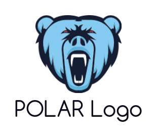 animal pet icon bear Roaring in abstract shape - logodesign.net
