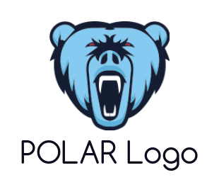 animal pet icon bear Roaring in abstract shape - logodesign.net