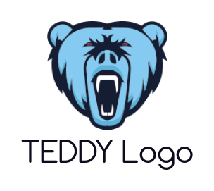 animal pet bear roaring inside abstract shape