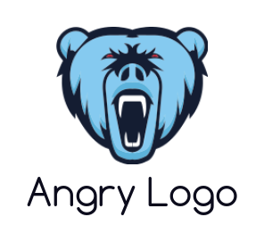 animal pet bear roaring inside abstract shape