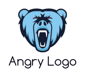 animal pet icon bear Roaring in abstract shape - logodesign.net