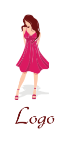 fashion logo of beautiful girl wearing dress 