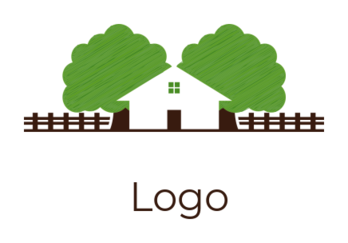 landscape logo online farmhouse with tree