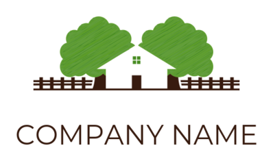 beautiful farmhouse logo merged with tree