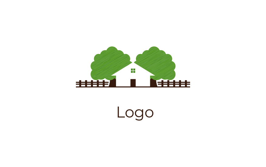 landscape logo online farmhouse with tree